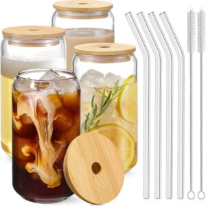 Drinking Glasses with Bamboo Lids
